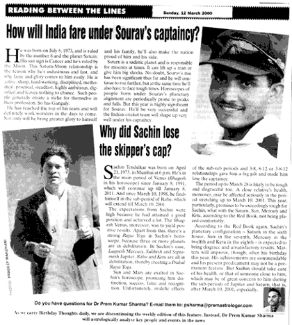   Bagaimana nasib India di bawah Sourav's Captaincy?